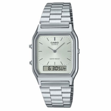 Casio Vintage AQ-230A-7A Silver Stainless Steel Band Men Watch / Women Watch